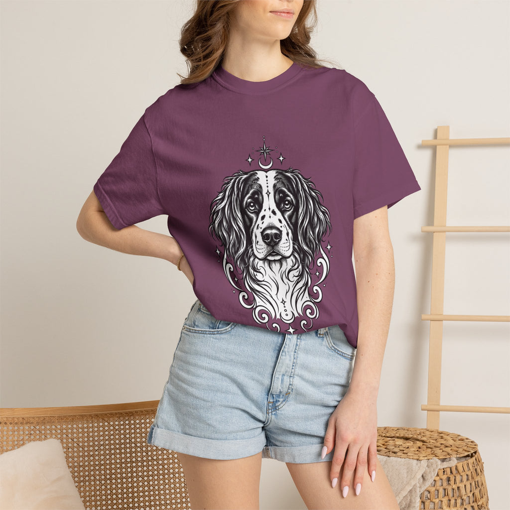 Mystical Stabyhoun Line Art T-Shirt — Minimal Dog Portrait Tee