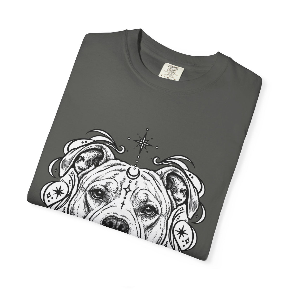 Mystical American Staffordshire Terrier Line Art T-Shirt — Minimal Dog Portrait Tee