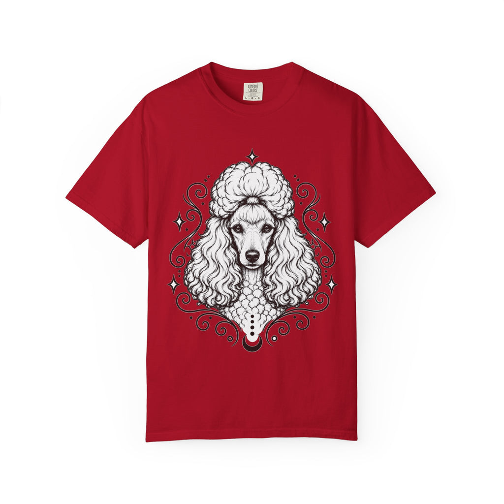 Mystical Miniature Poodle Line Art T-Shirt — Minimal Dog Portrait Tee