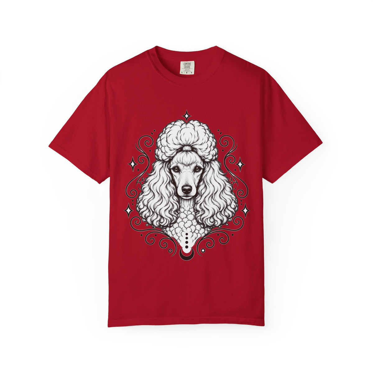 Mystical Miniature Poodle Line Art T-Shirt — Minimal Dog Portrait Tee