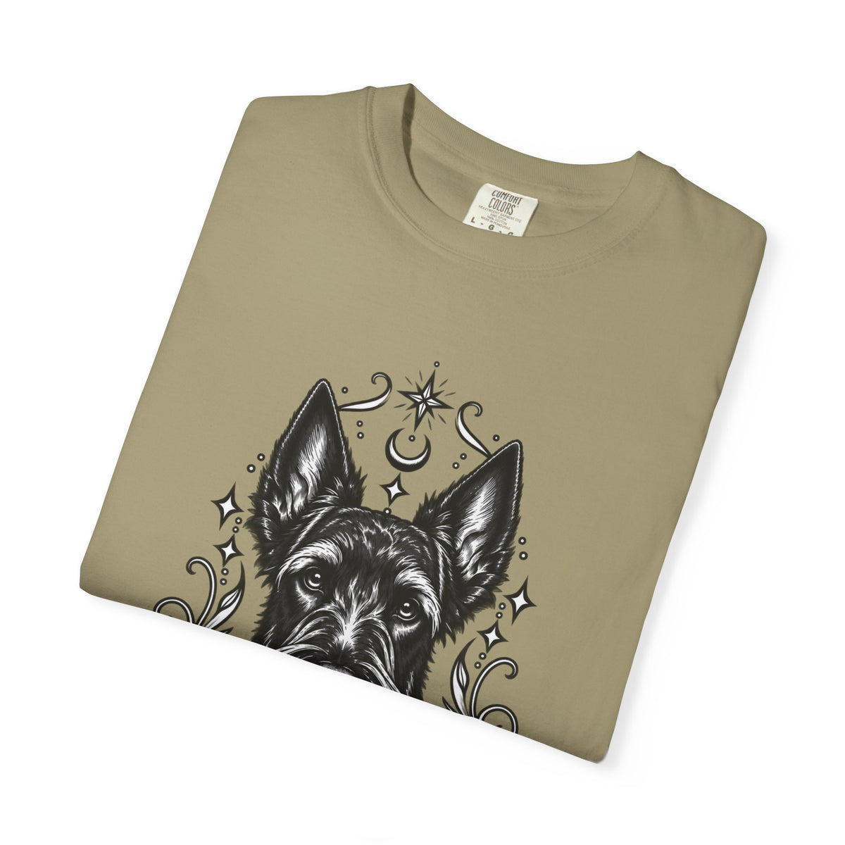 Mystical Scottish Terrier Line Art T-Shirt — Minimal Dog Portrait Tee