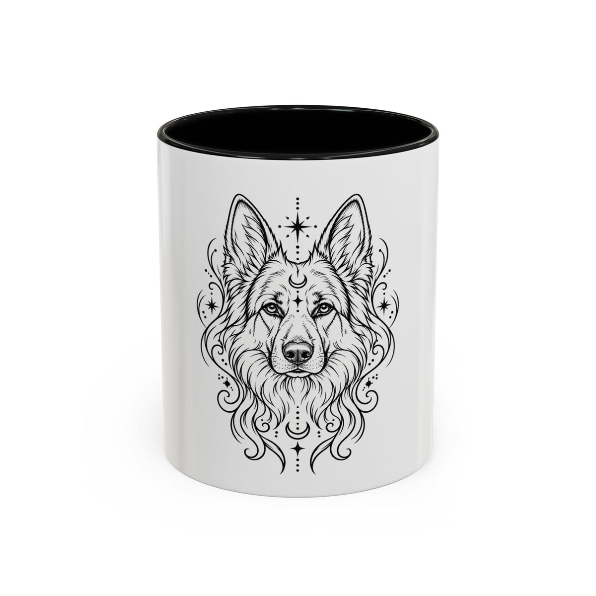 Copy of Mystical Pug Line Art Accent Coffee Mug – Mystical Dog Portrait 11/15oz