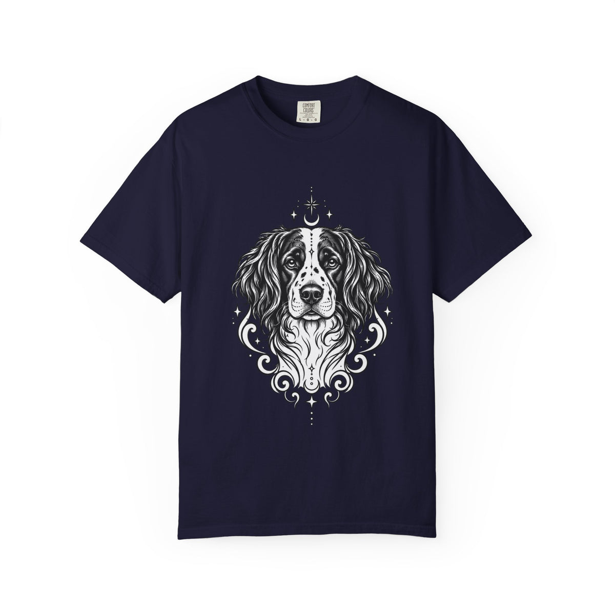 Mystical Stabyhoun Line Art T-Shirt — Minimal Dog Portrait Tee