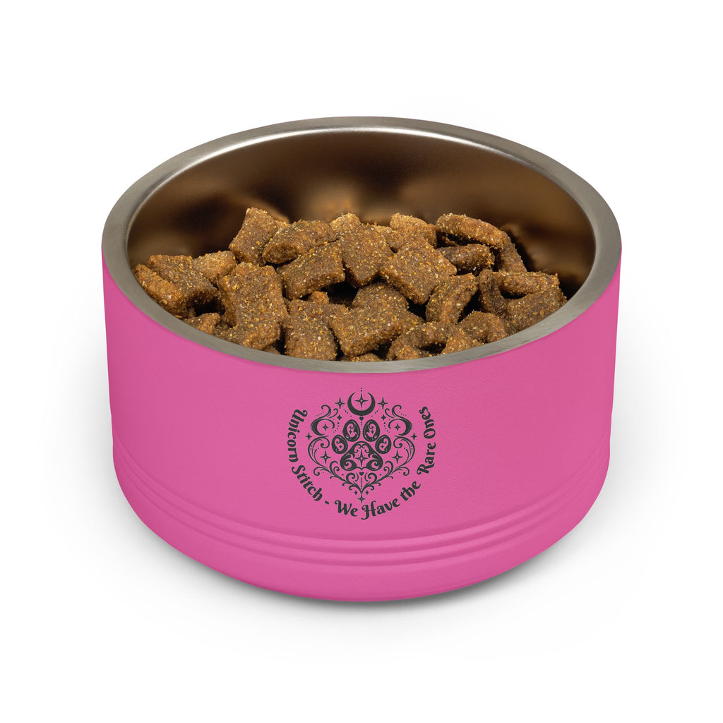 Pet Bowl - "Rally Training Made Me Hungry" Designer 18oz Stainless Steel Pet Food Bowl