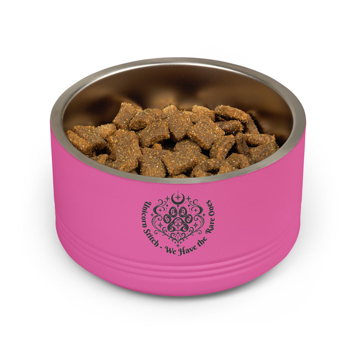 Pet Bowl - "Rally Training Made Me Hungry" Designer 18oz Stainless Steel Pet Food Bowl