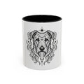 Mystical Irish Wolfhound Line Art Accent Coffee Mug – Mystical Dog Portrait 11/15oz