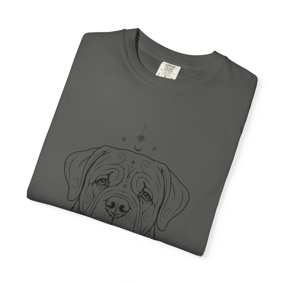 Mystical Mastiff Line Art T‑Shirt — Minimal Dog Portrait Tee