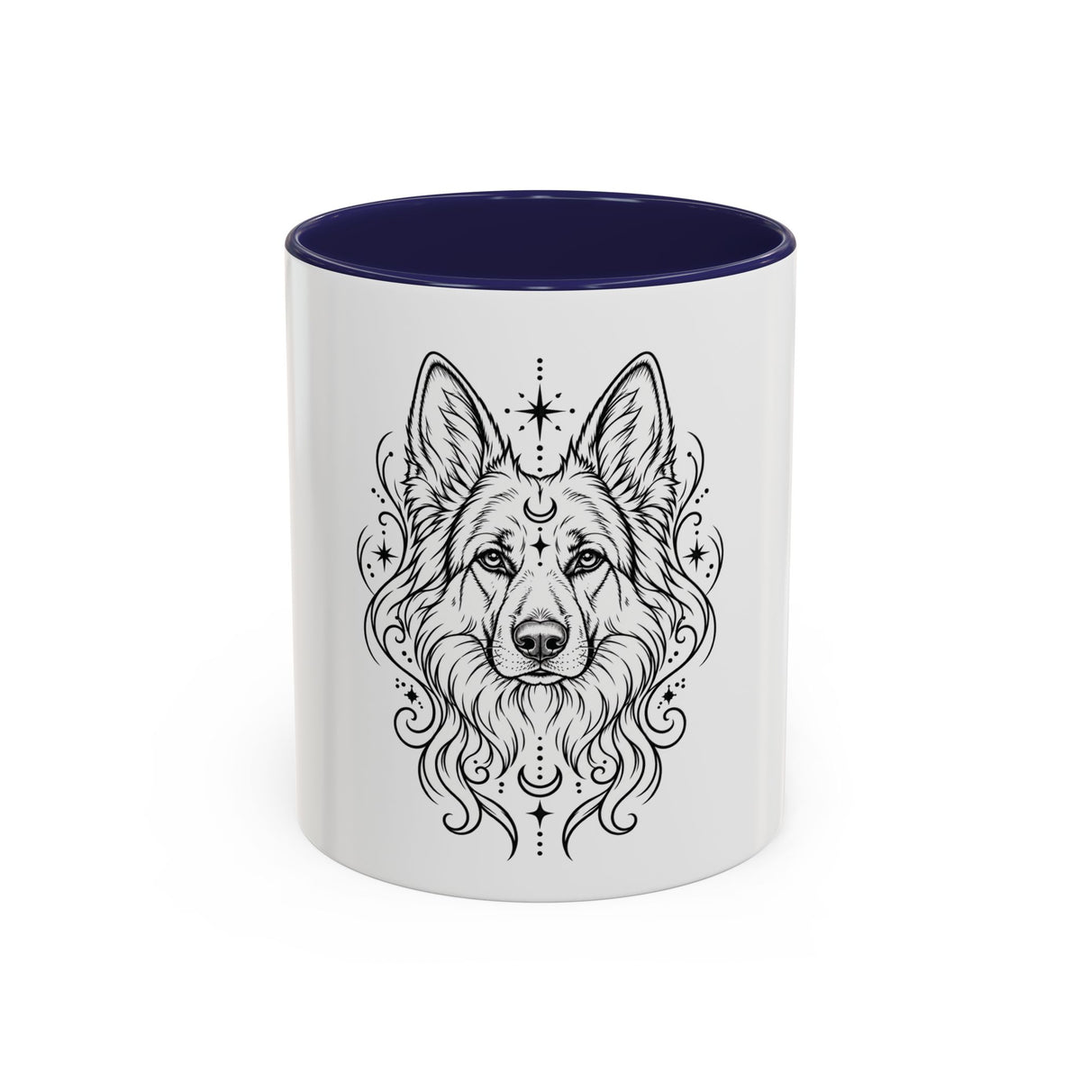 Copy of Mystical Pug Line Art Accent Coffee Mug – Mystical Dog Portrait 11/15oz