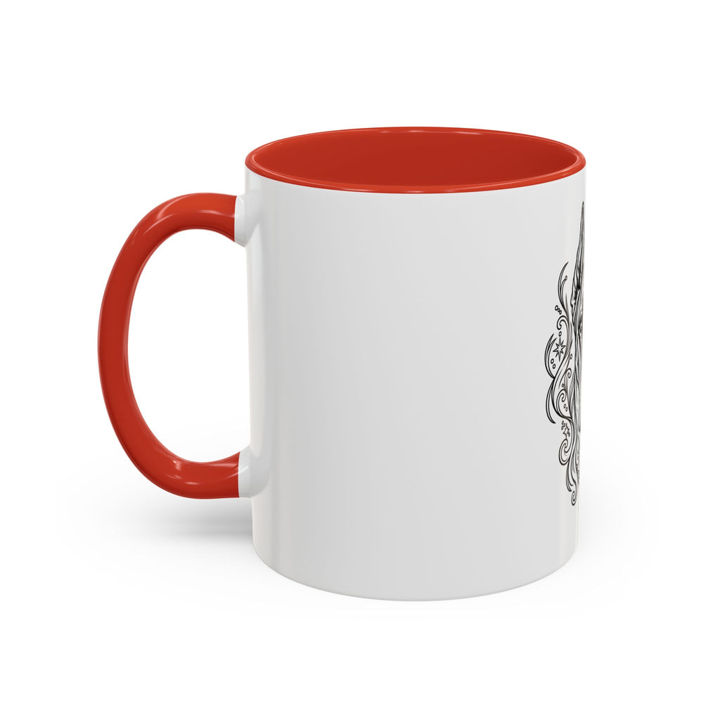 Mystical Great Dane CE Line Art Accent Coffee Mug – Mystical Dog Portrait 11/15oz