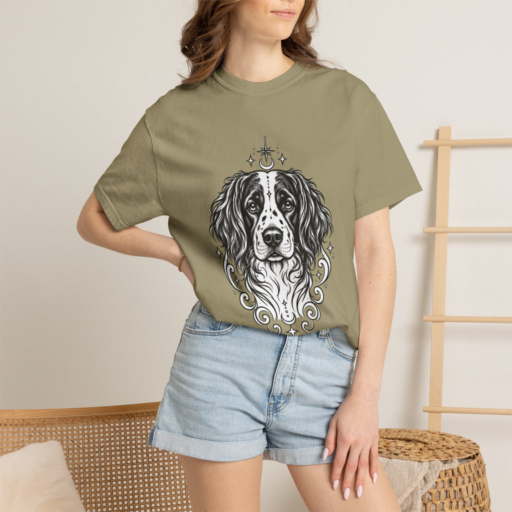 Mystical Stabyhoun Line Art T-Shirt — Minimal Dog Portrait Tee