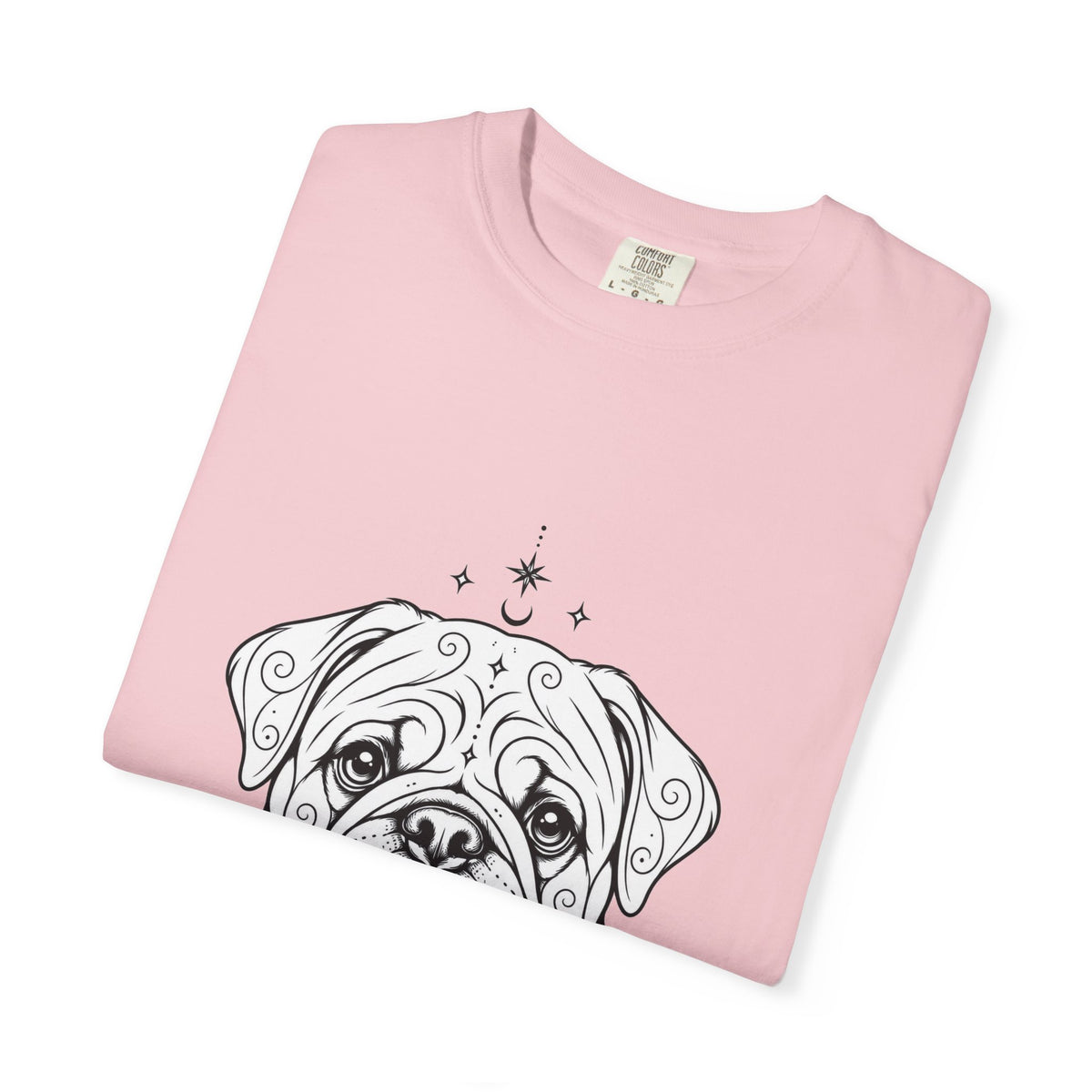 Mystical Pug Line Art T-Shirt — Minimal Dog Portrait Tee