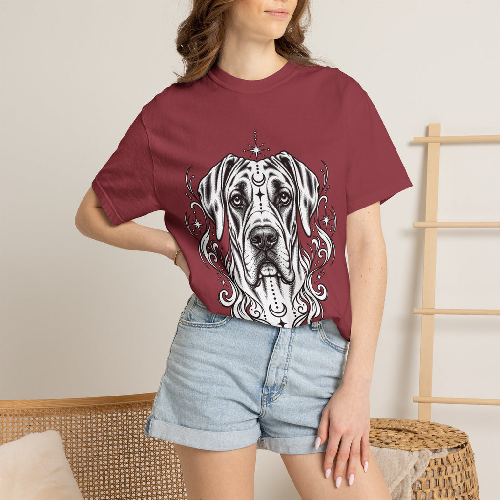 Mystical Wiredhaired Vizsla Line Art T-Shirt — Minimal Dog Portrait Tee