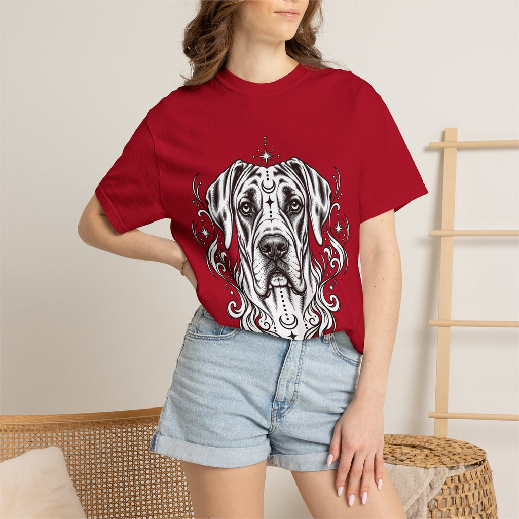Mystical Wiredhaired Vizsla Line Art T-Shirt — Minimal Dog Portrait Tee