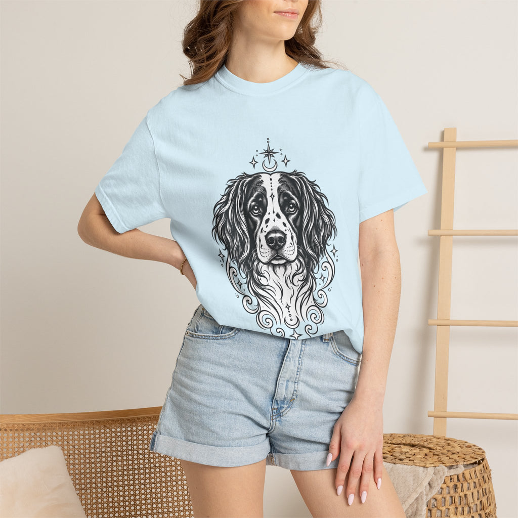 Mystical Stabyhoun Line Art T-Shirt — Minimal Dog Portrait Tee