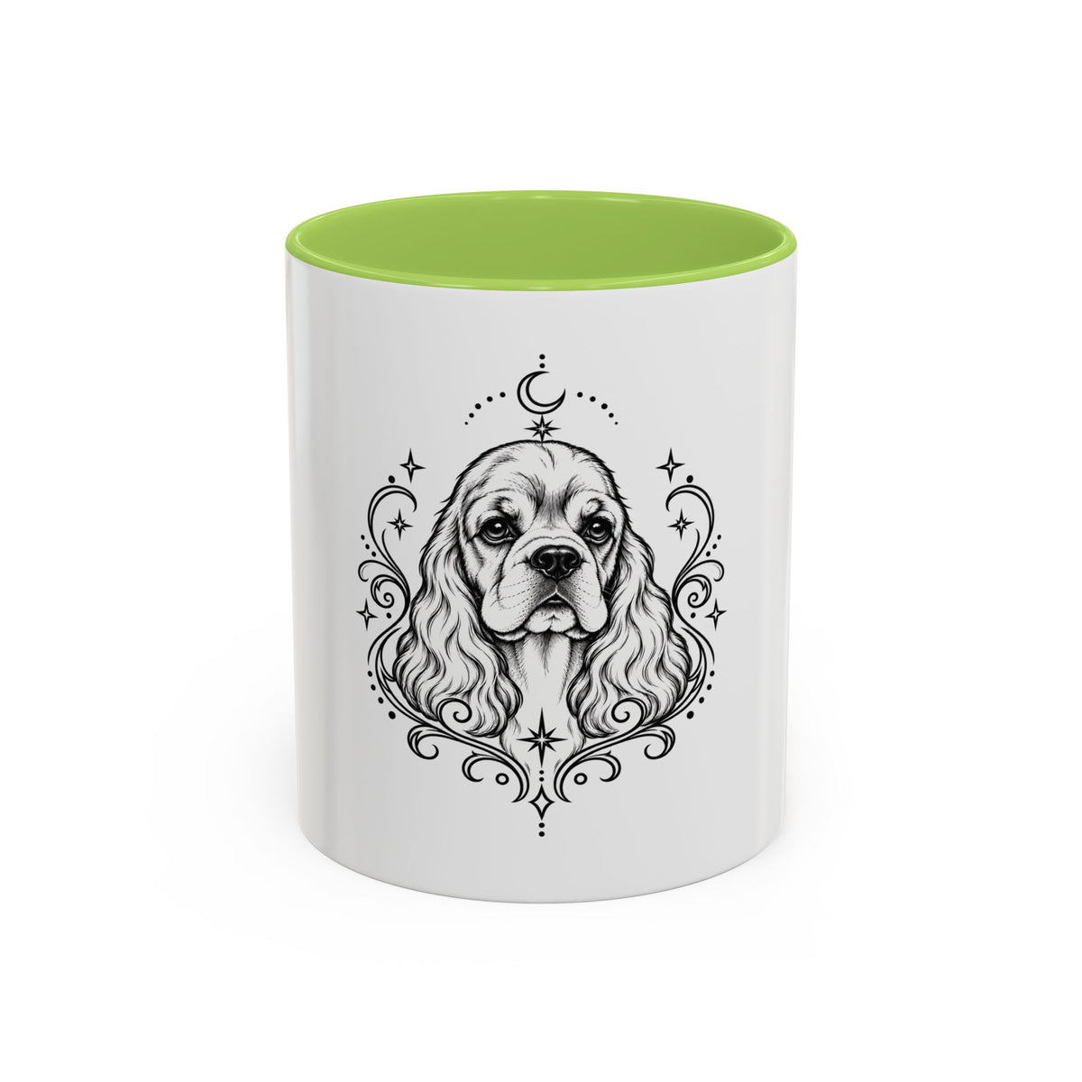 Mystical American Cocker Spaniel Line Art Accent Coffee Mug – Mystical Dog Portrait 11/15oz
