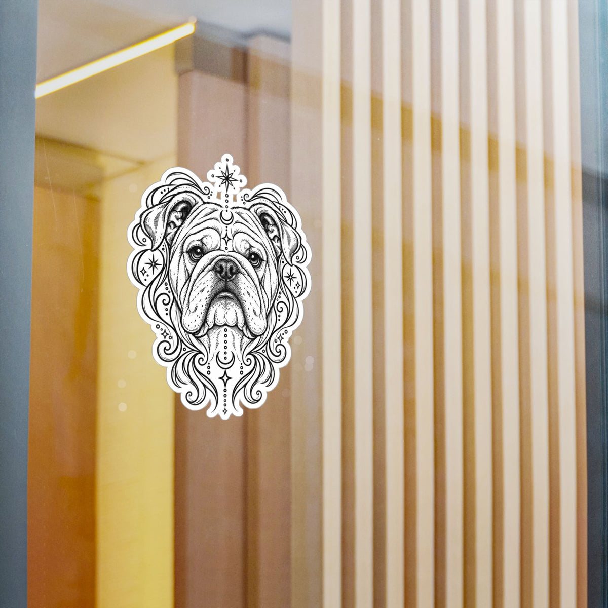 Mystical Bulldog Mandala Sticker — Kiss-Cut Vinyl Decal