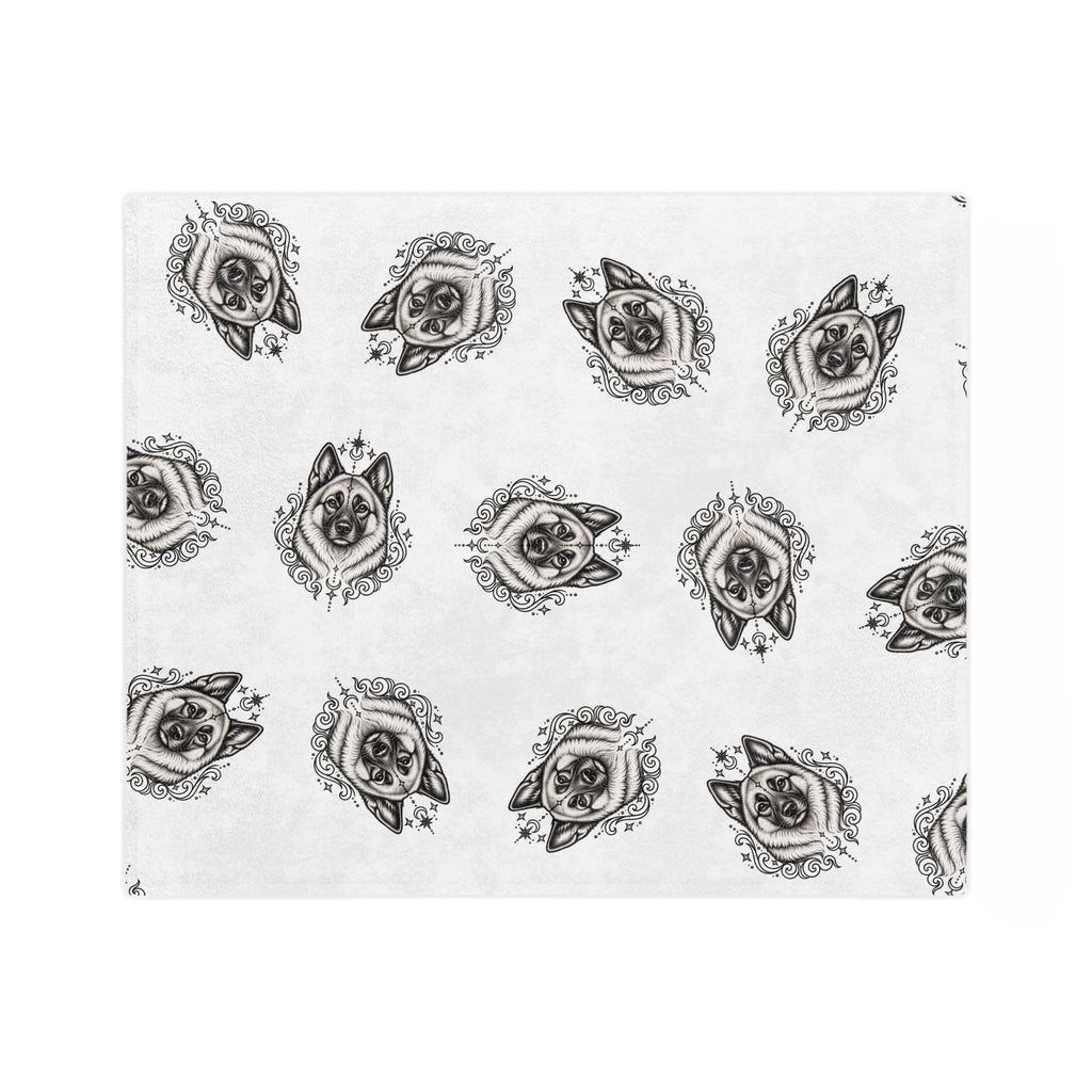 Copy of Mystical Norwegian Elkhound Minimalist Velveteen Microfiber Blanket — Soft Neutral Pet Portrait Throw