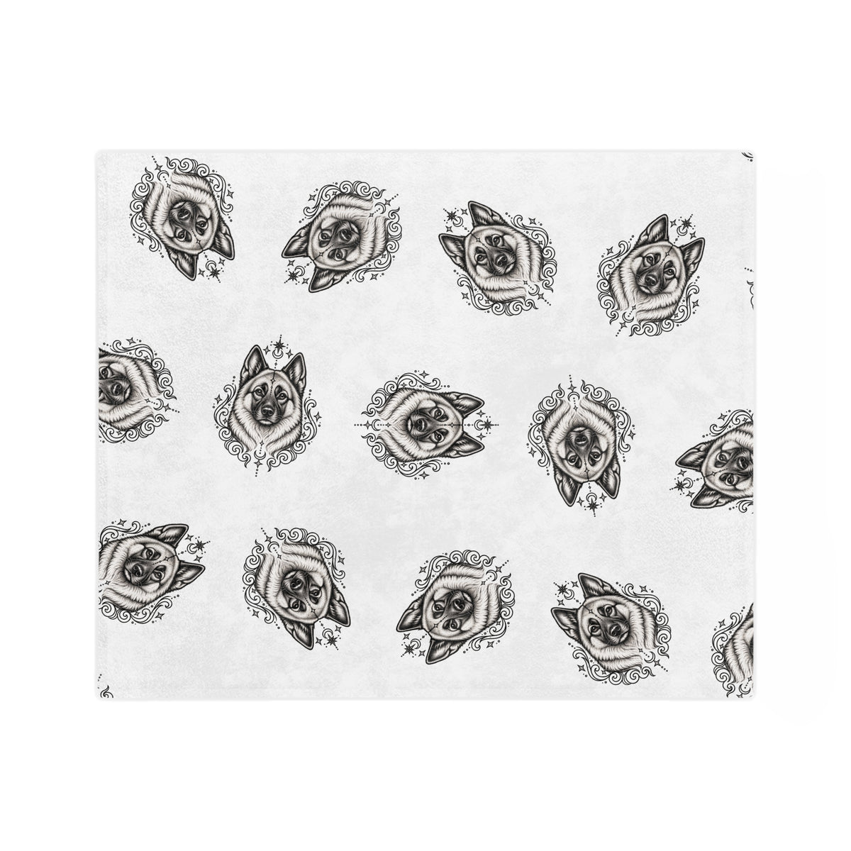 Copy of Mystical Norwegian Elkhound Minimalist Velveteen Microfiber Blanket — Soft Neutral Pet Portrait Throw