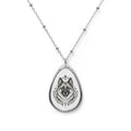 Mystical Norwegian Elkhound Oval Necklace — Engraved Pet Memorial Pendant
