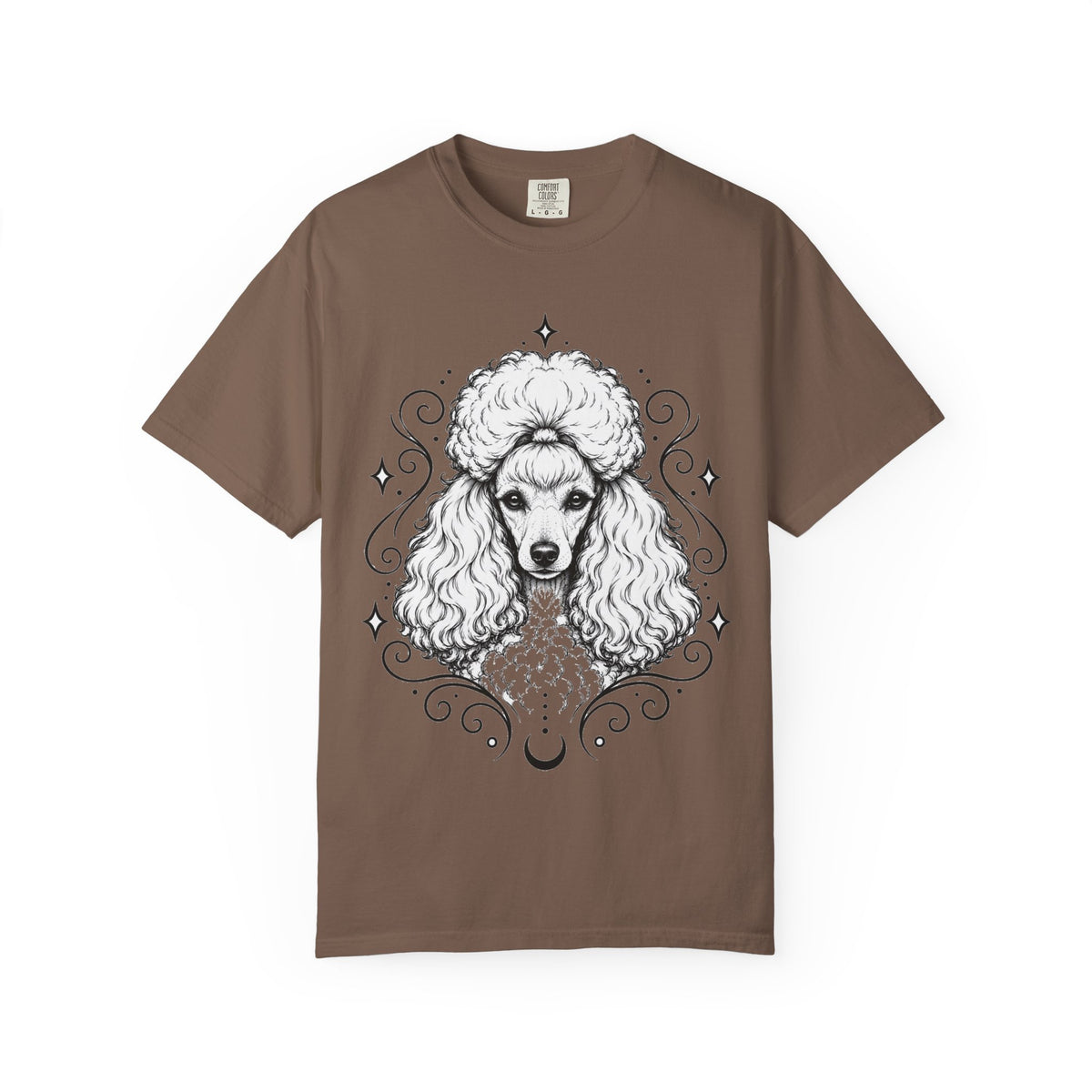 Mystical Toy Poodle Line Art T-Shirt — Minimal Dog Portrait Tee