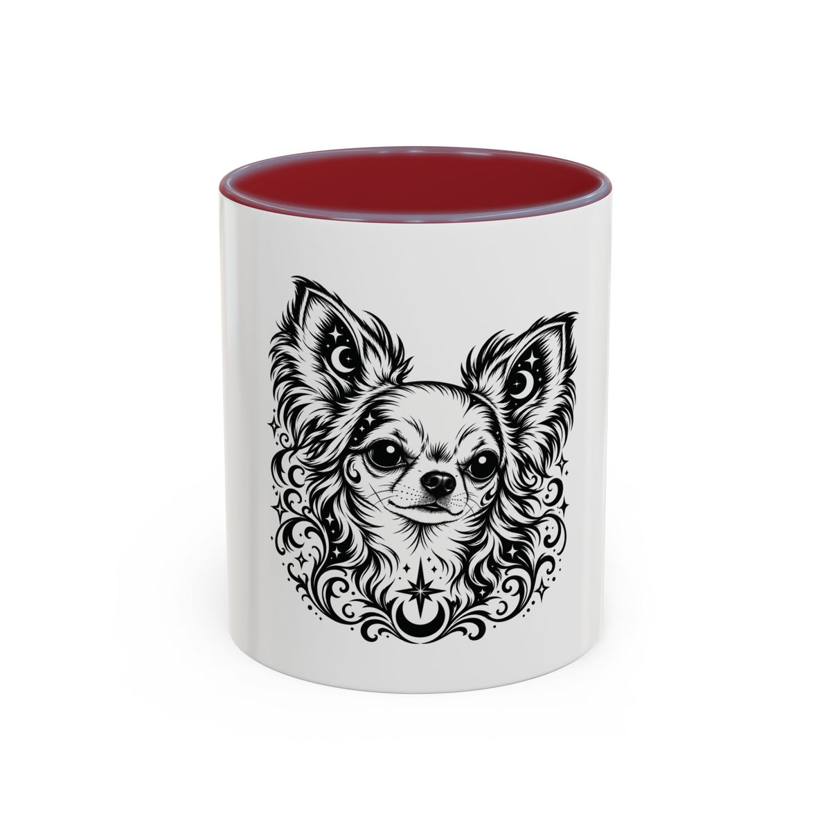 Mystical  Chihuahua LH Line Art Accent Coffee Mug – Mystical Dog Portrait 11/15oz