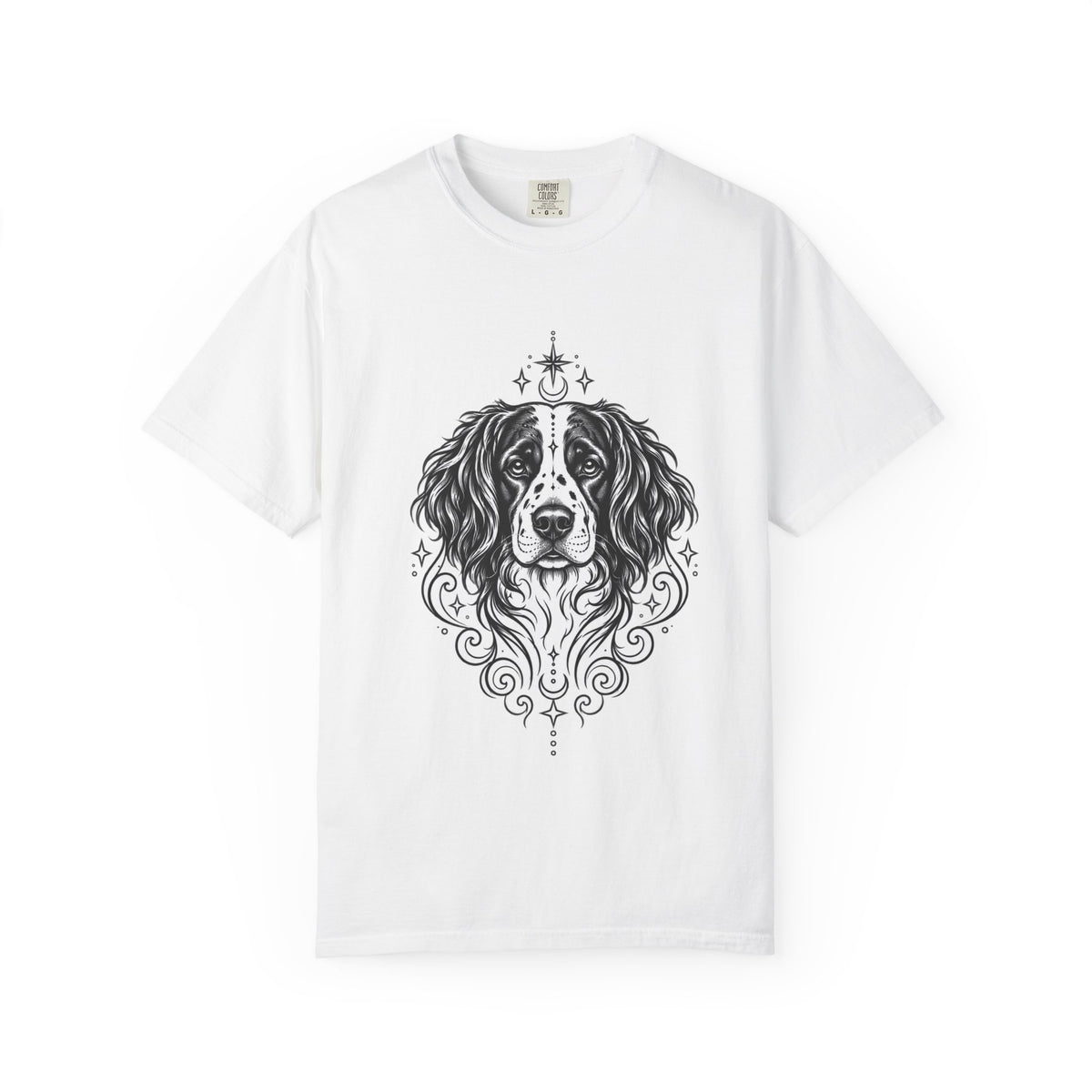 Mystical Stabyhoun Line Art T-Shirt — Minimal Dog Portrait Tee