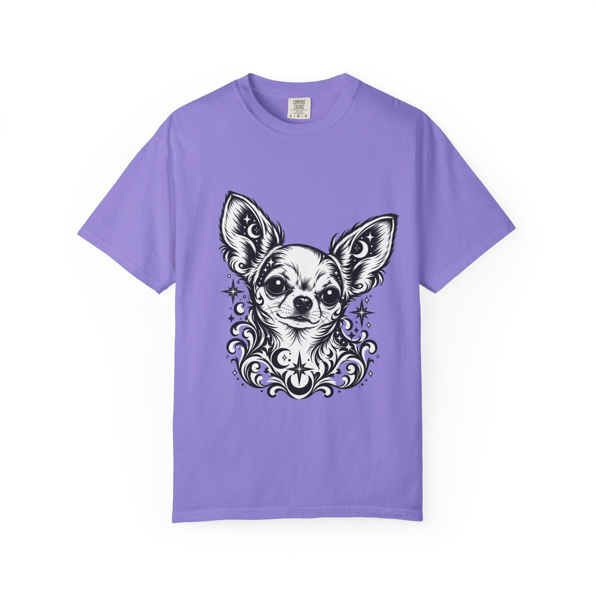 Mystical  Chihuahua SH Line Art T-Shirt — Minimal Dog Portrait Tee