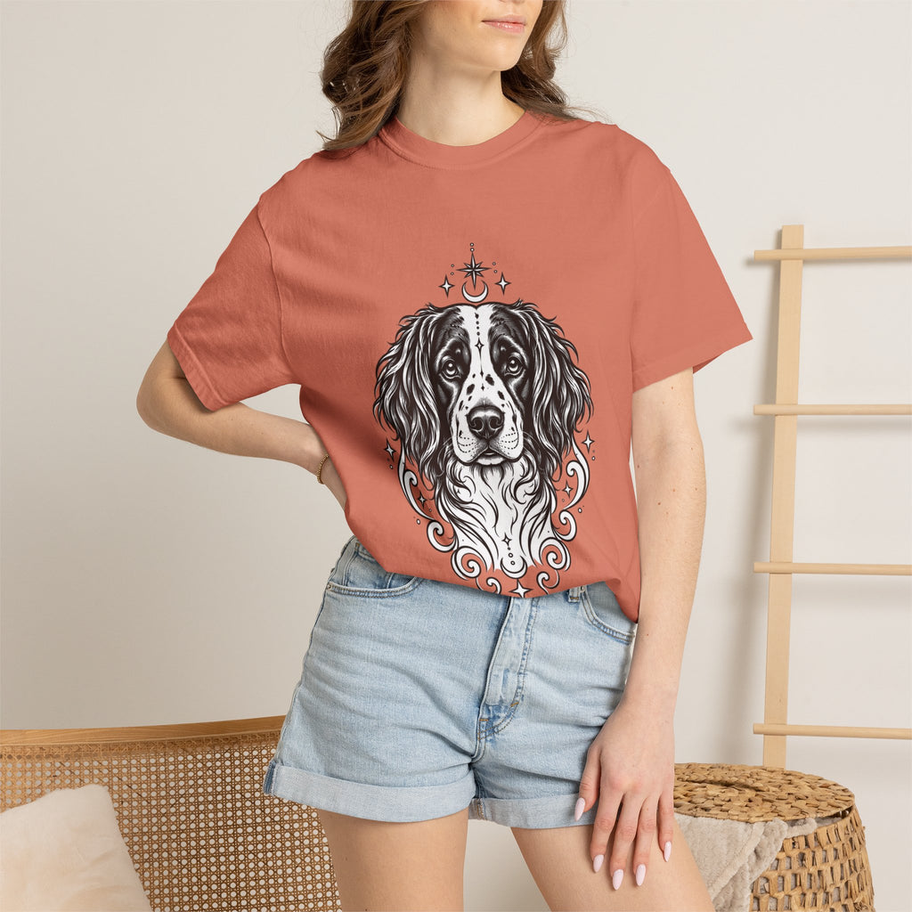 Mystical Stabyhoun Line Art T-Shirt — Minimal Dog Portrait Tee