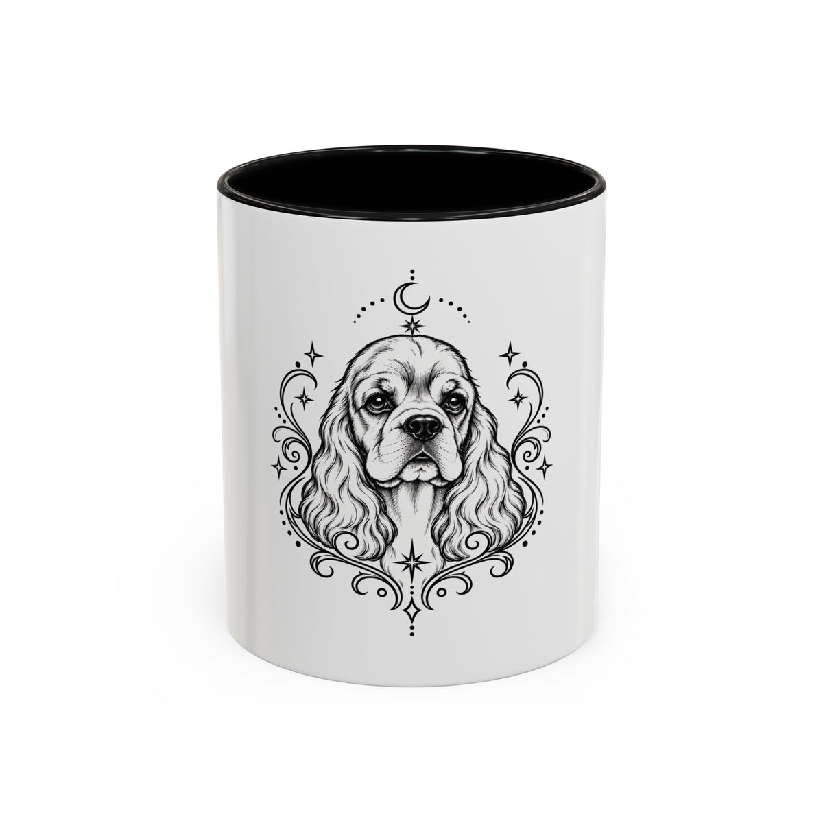 Mystical American Cocker Spaniel Line Art Accent Coffee Mug – Mystical Dog Portrait 11/15oz