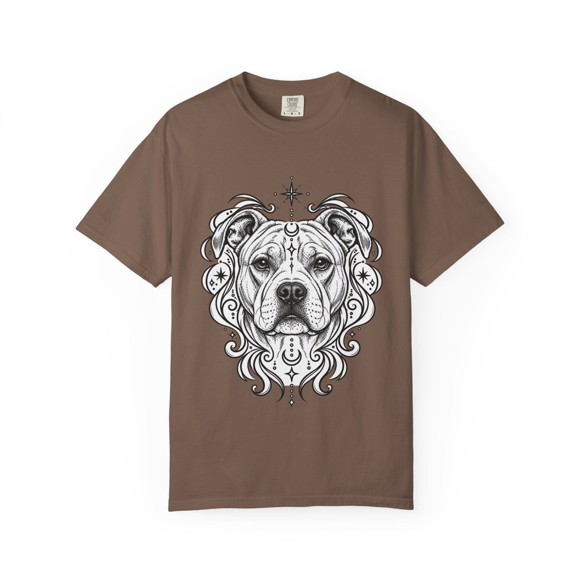 Mystical American Staffordshire Terrier Line Art T-Shirt — Minimal Dog Portrait Tee