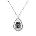 Mystical Beauceron NE FD Oval Necklace — Engraved Pet Memorial Pendant