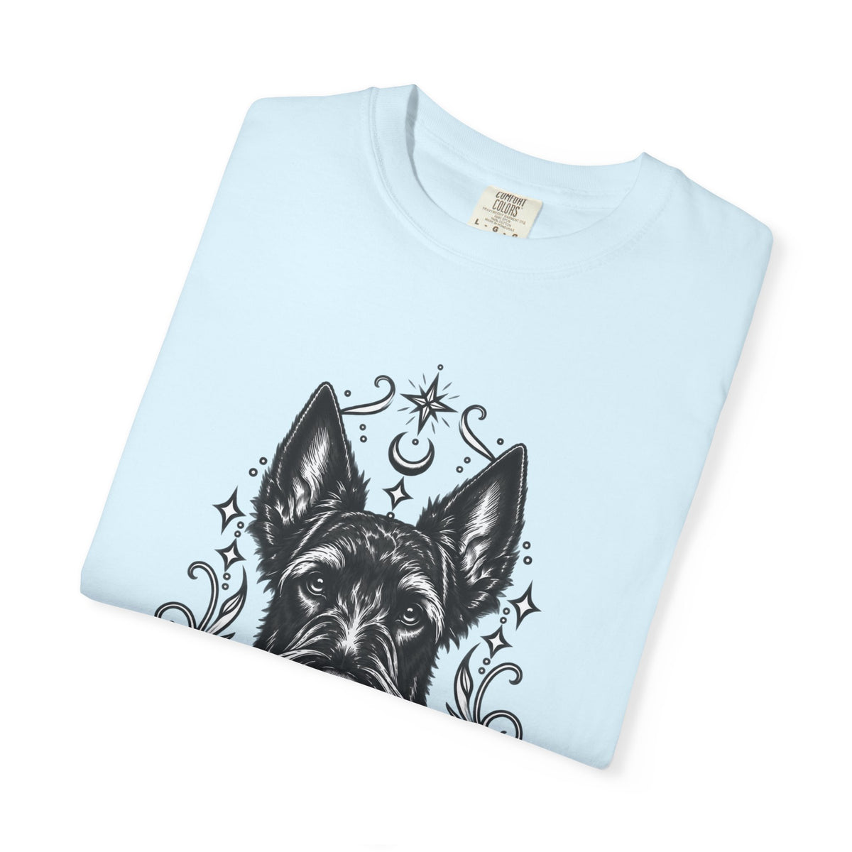 Mystical Scottish Terrier Line Art T-Shirt — Minimal Dog Portrait Tee