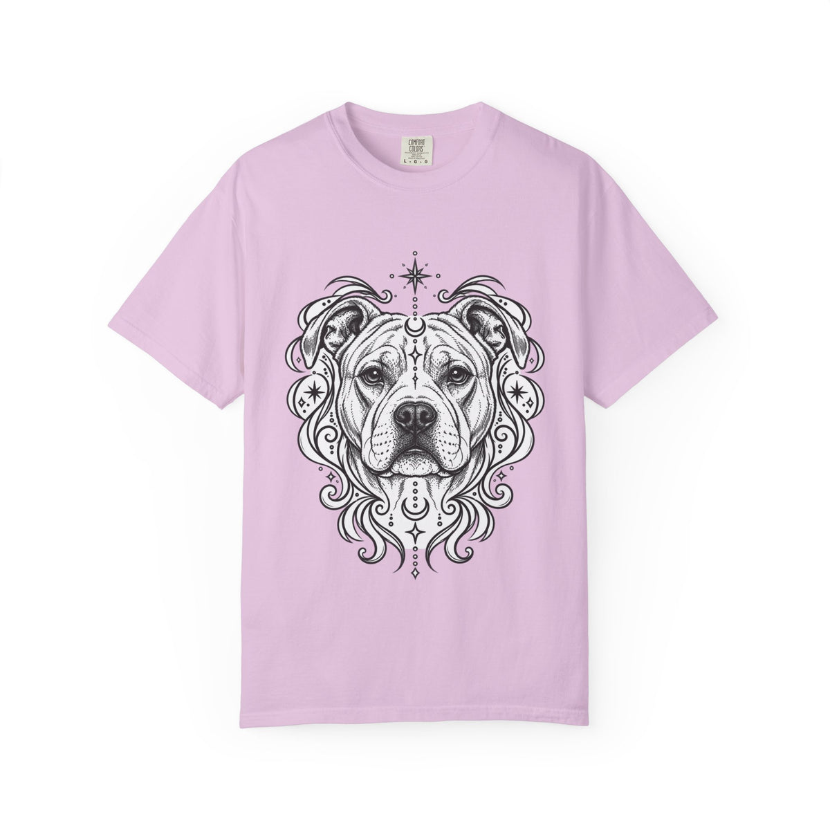 Mystical American Staffordshire Terrier Line Art T-Shirt — Minimal Dog Portrait Tee