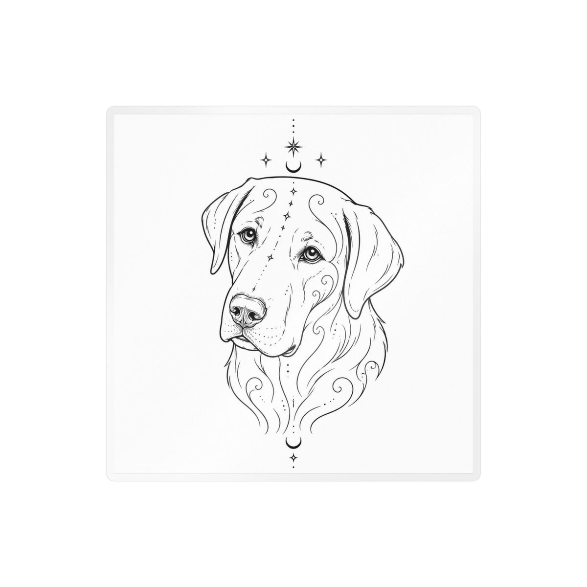 Mystical Labrador Retriever Mandala Sticker — Kiss-Cut Vinyl Decal