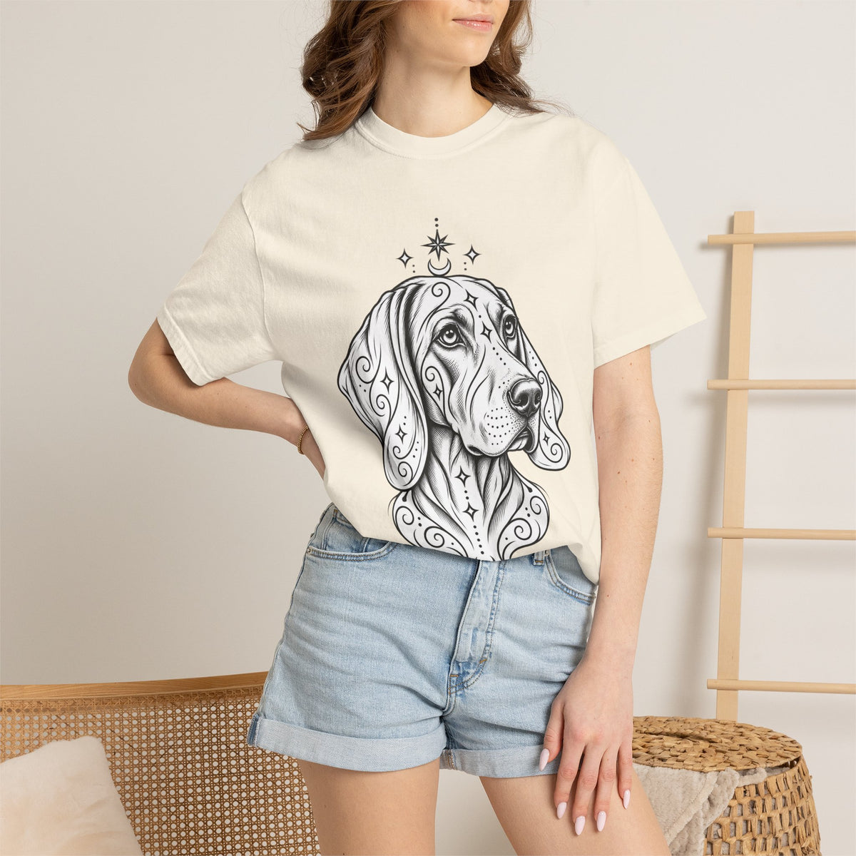 Mystical Weimaraner Line Art T-Shirt — Minimal Dog Portrait Tee