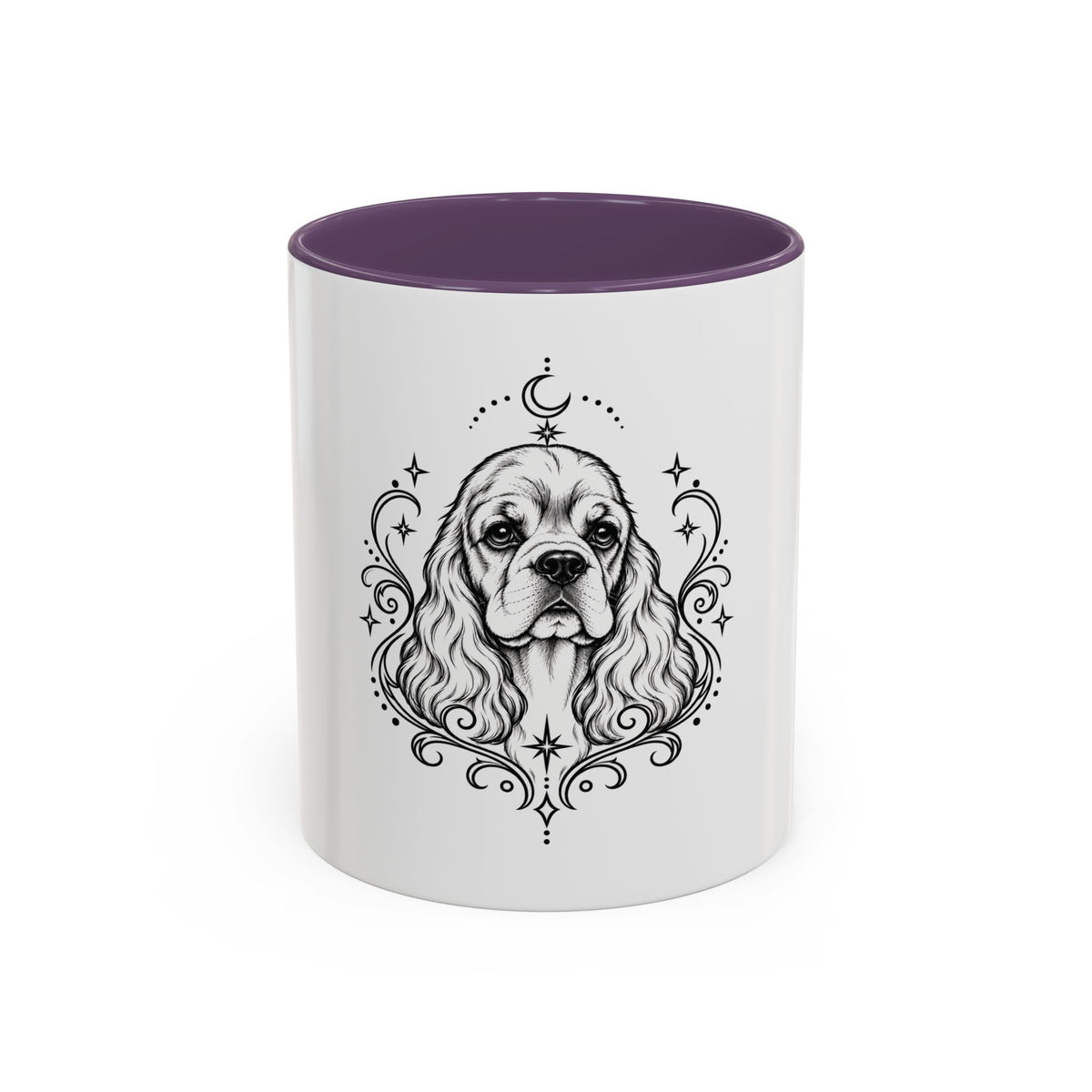 Mystical American Cocker Spaniel Line Art Accent Coffee Mug – Mystical Dog Portrait 11/15oz