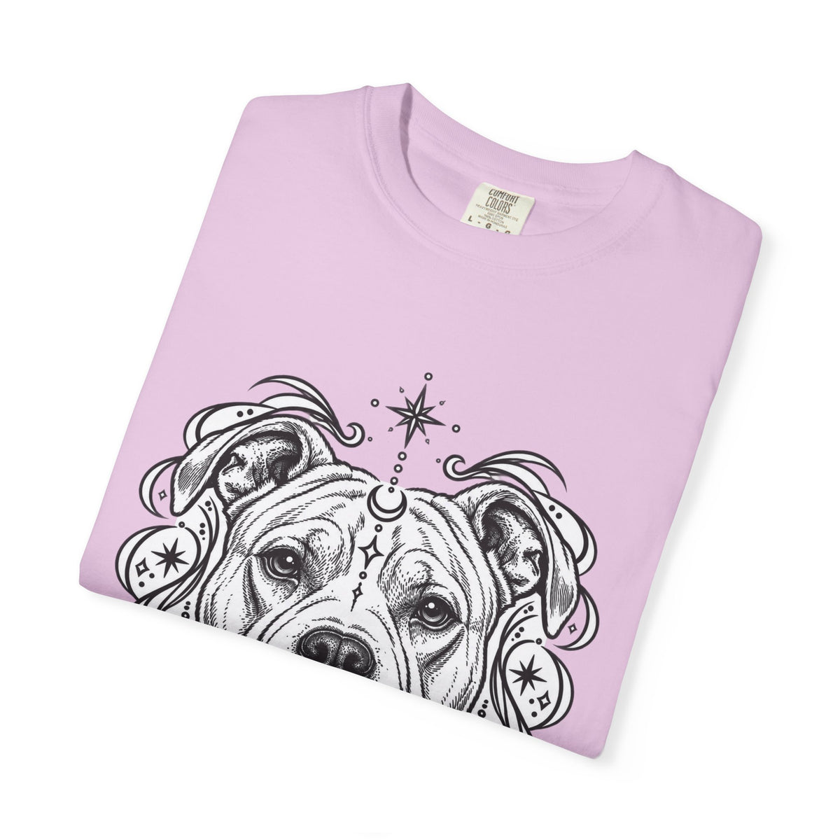 Mystical American Staffordshire Terrier Line Art T-Shirt — Minimal Dog Portrait Tee