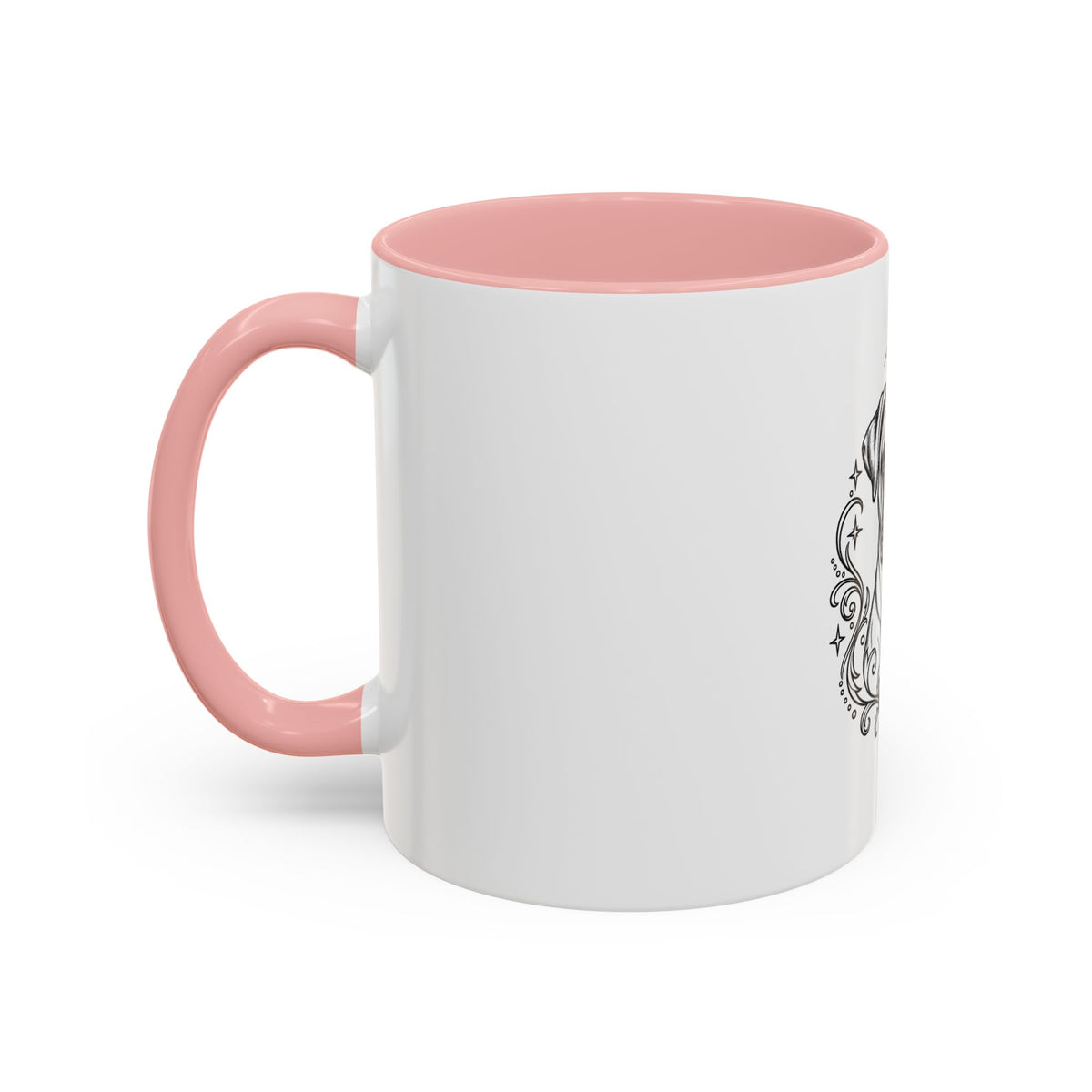 Mystical Boxer NE Line Art Accent Coffee Mug – Mystical Dog Portrait 11/15oz