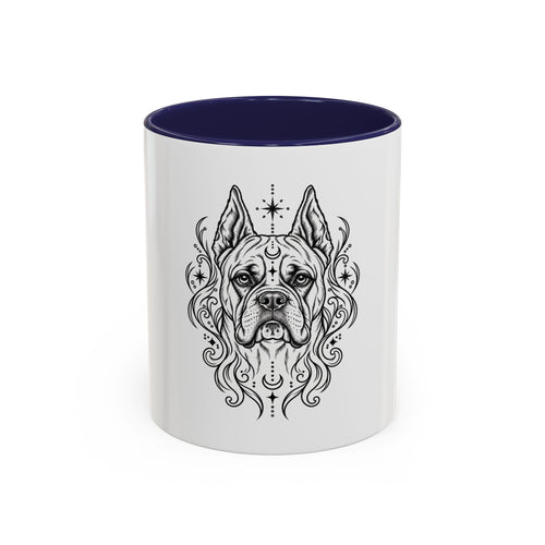 Copy of Mystical White Swiss Shepherd Line Art Accent Coffee Mug – Mystical Dog Portrait 11/15oz