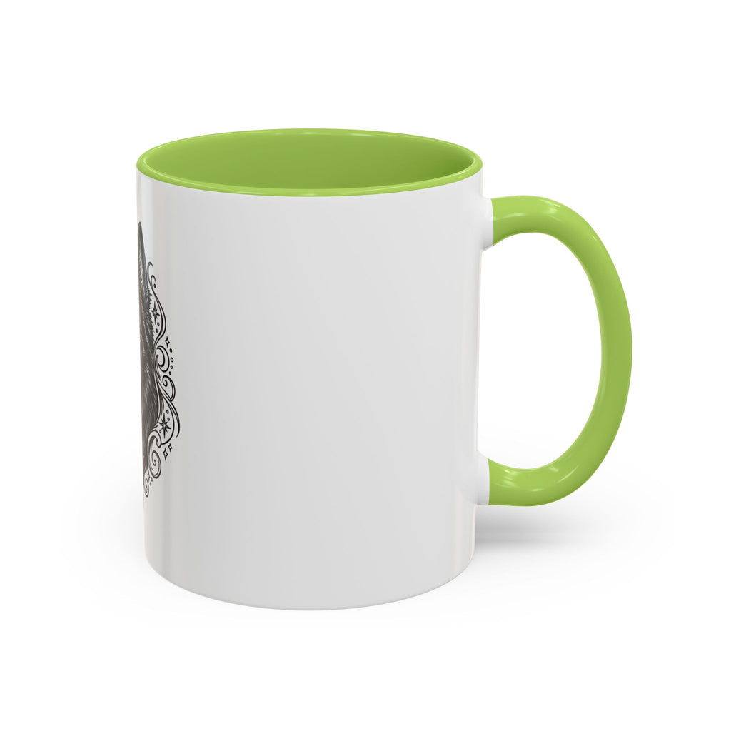 Mystical Schipperke Line Art Accent Coffee Mug – Mystical Dog Portrait 11/15oz