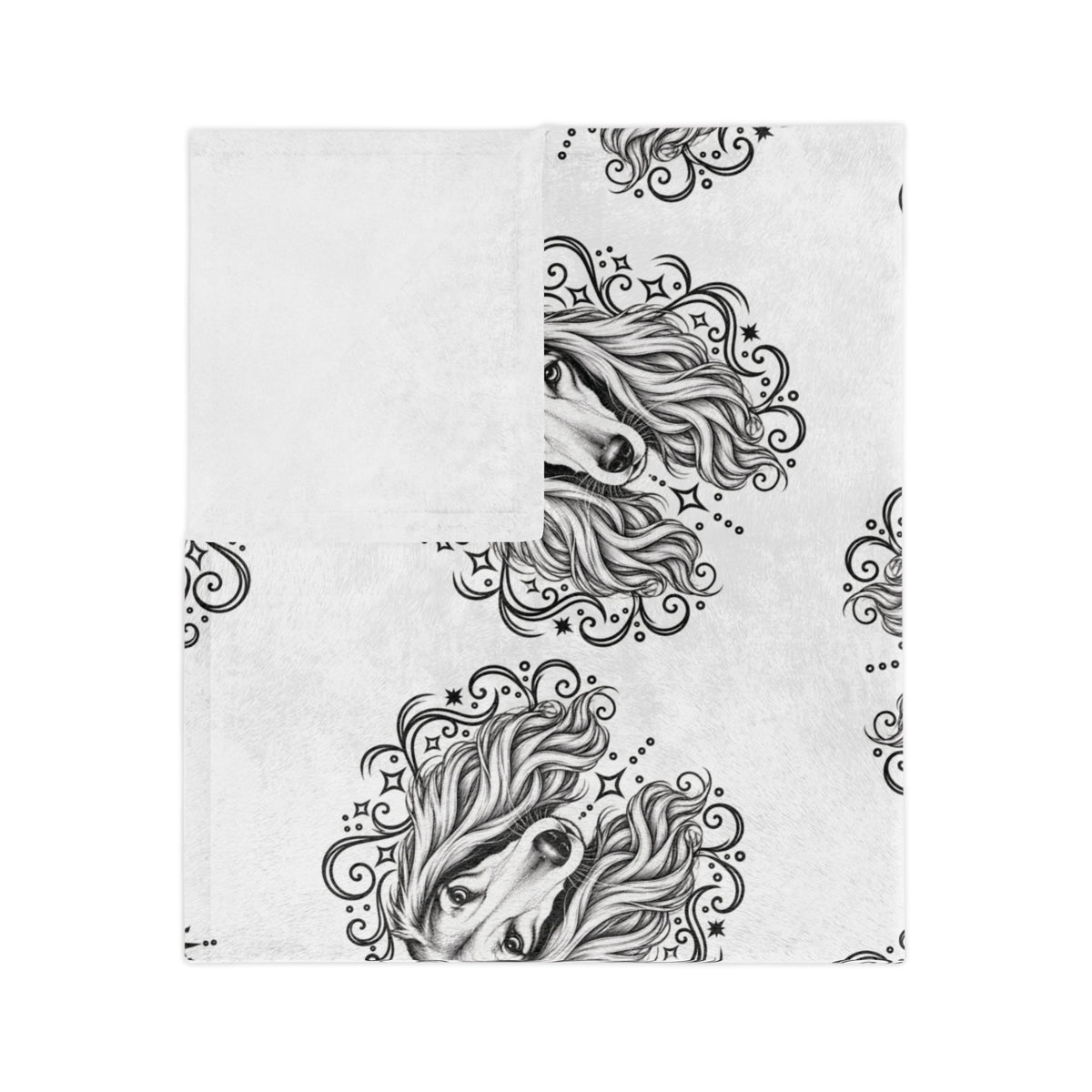 Mystical Saluki Minimalist Velveteen Microfiber Blanket — Soft Neutral Pet Portrait Throw