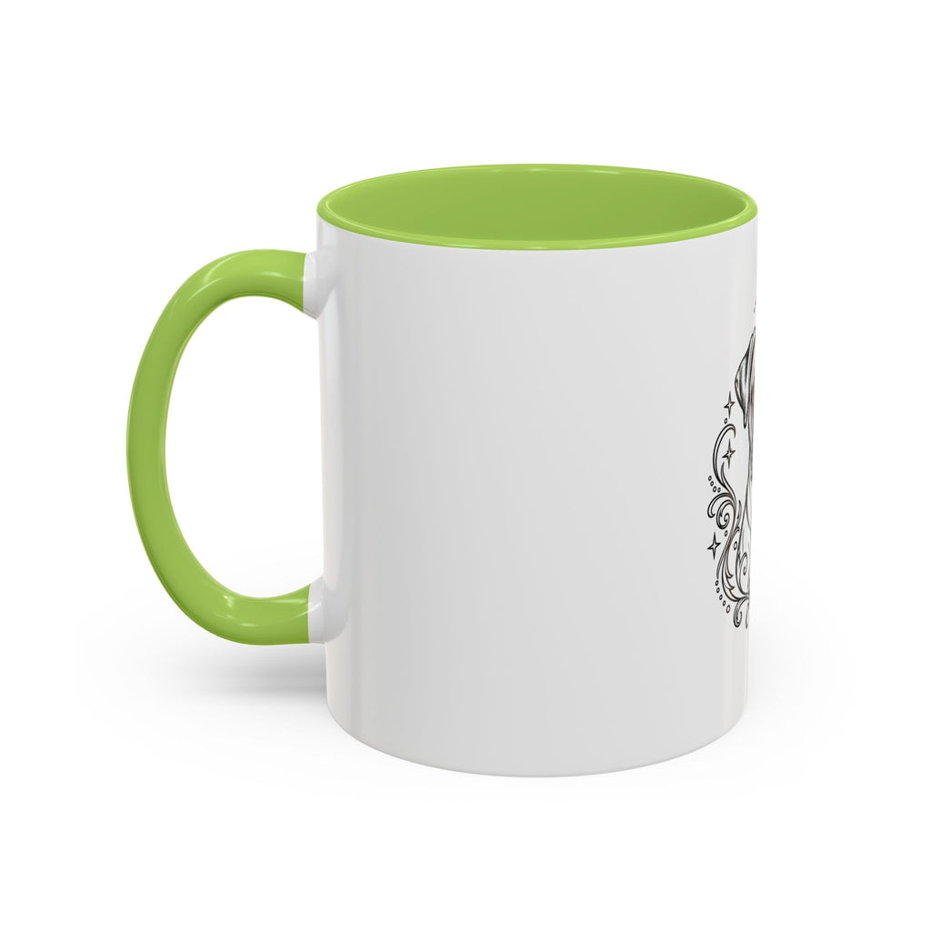Mystical Boxer NE Line Art Accent Coffee Mug – Mystical Dog Portrait 11/15oz