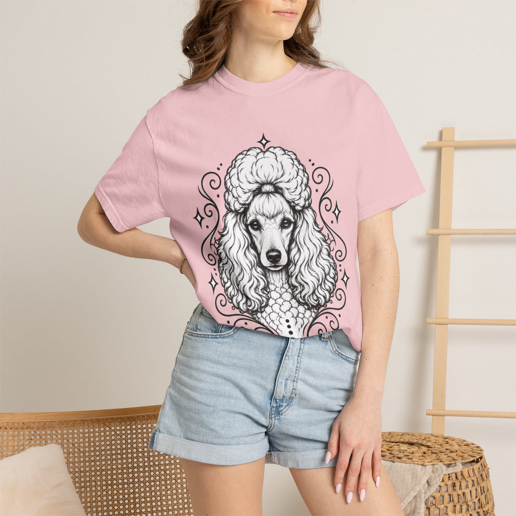 Mystical Miniature Poodle Line Art T-Shirt — Minimal Dog Portrait Tee