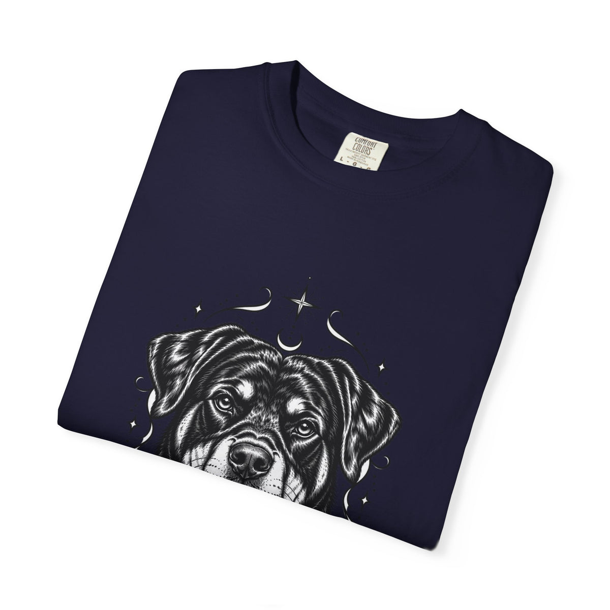 Mystical Rottweiler Line Art T-Shirt — Minimal Dog Portrait Tee
