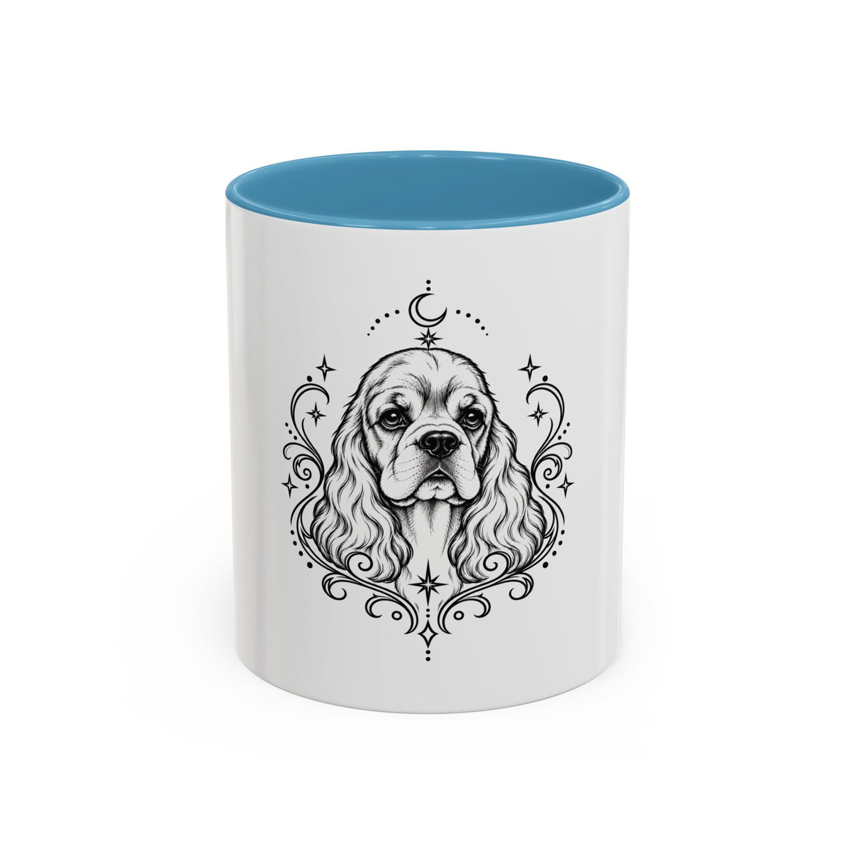 Mystical American Cocker Spaniel Line Art Accent Coffee Mug – Mystical Dog Portrait 11/15oz