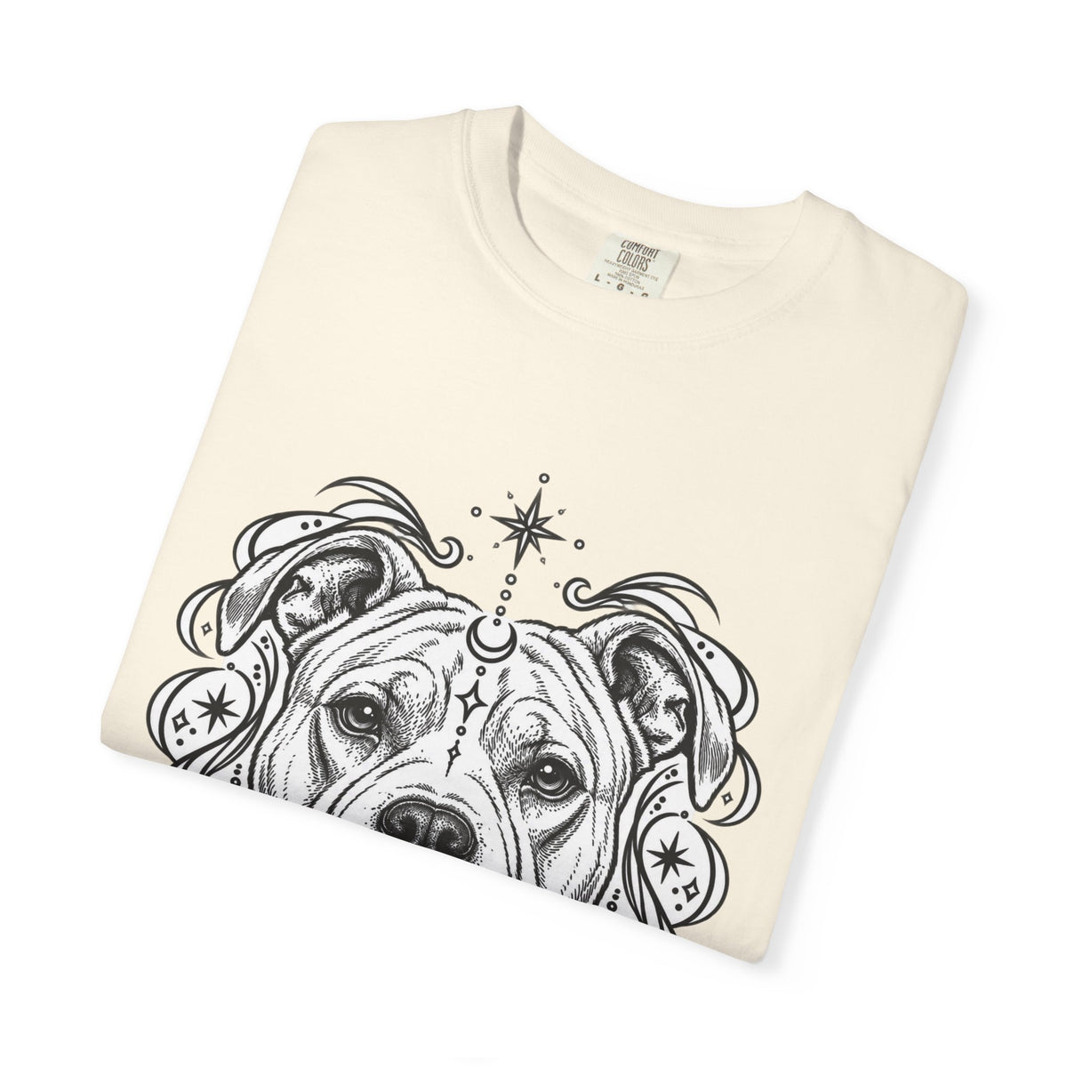 Mystical American Staffordshire Terrier Line Art T-Shirt — Minimal Dog Portrait Tee