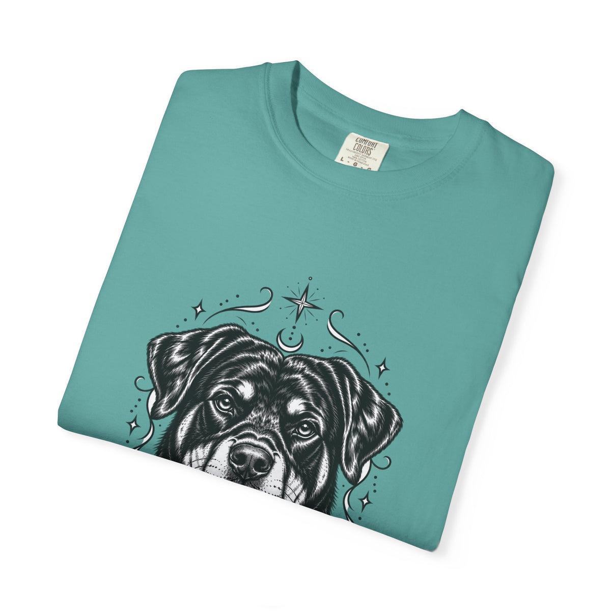 Mystical Rottweiler Line Art T-Shirt — Minimal Dog Portrait Tee