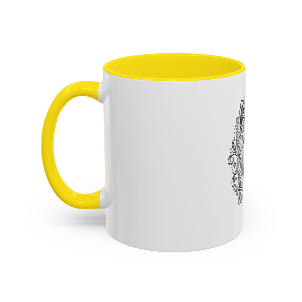 Mystical West Highland Terrier Line Art Accent Coffee Mug – Mystical Dog Portrait 11/15oz