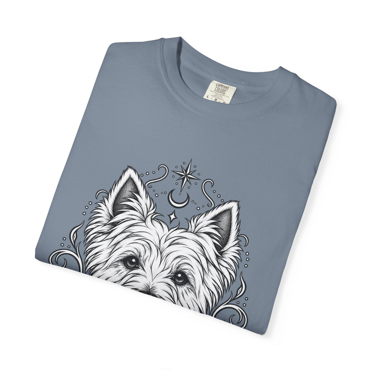 Mystical West Highland Terrier Line Art T-Shirt — Minimal Dog Portrait Tee