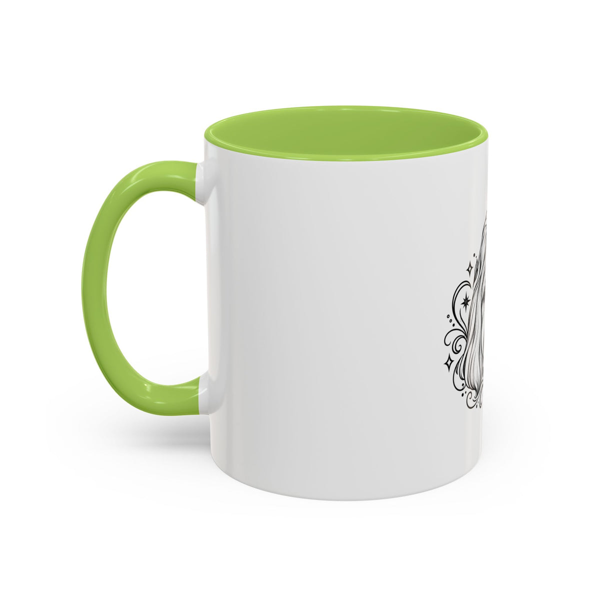 Mystical Shih Tzu Line Art Accent Coffee Mug – Mystical Dog Portrait 11/15oz